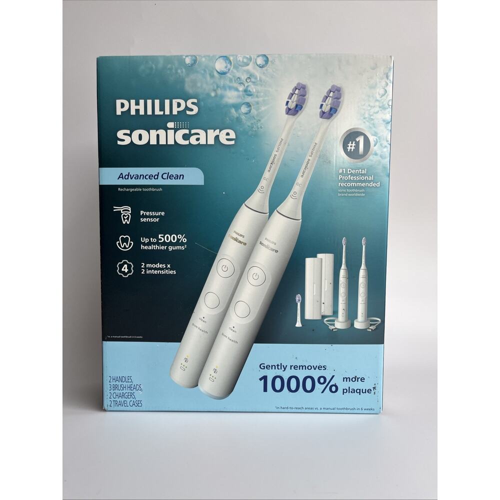 Philips Sonicare Advanced Clean Rechargeable Electric Toothbrush 2 Pack